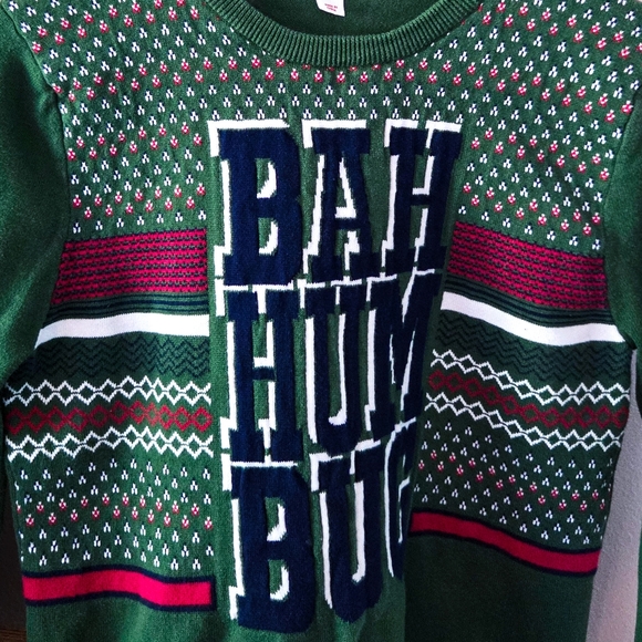 Cat & Jack "Bah Humbug" Ugly Christmas Sweater (Size L) - Picture 5 of 6